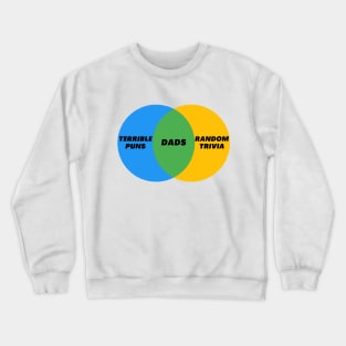 Venn Diagram Dads Dad Jokes Terrible Puns Random Trivia Crewneck Sweatshirt